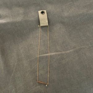 NWT Anthropologie Gold Bar Necklace Crystal Adjustable